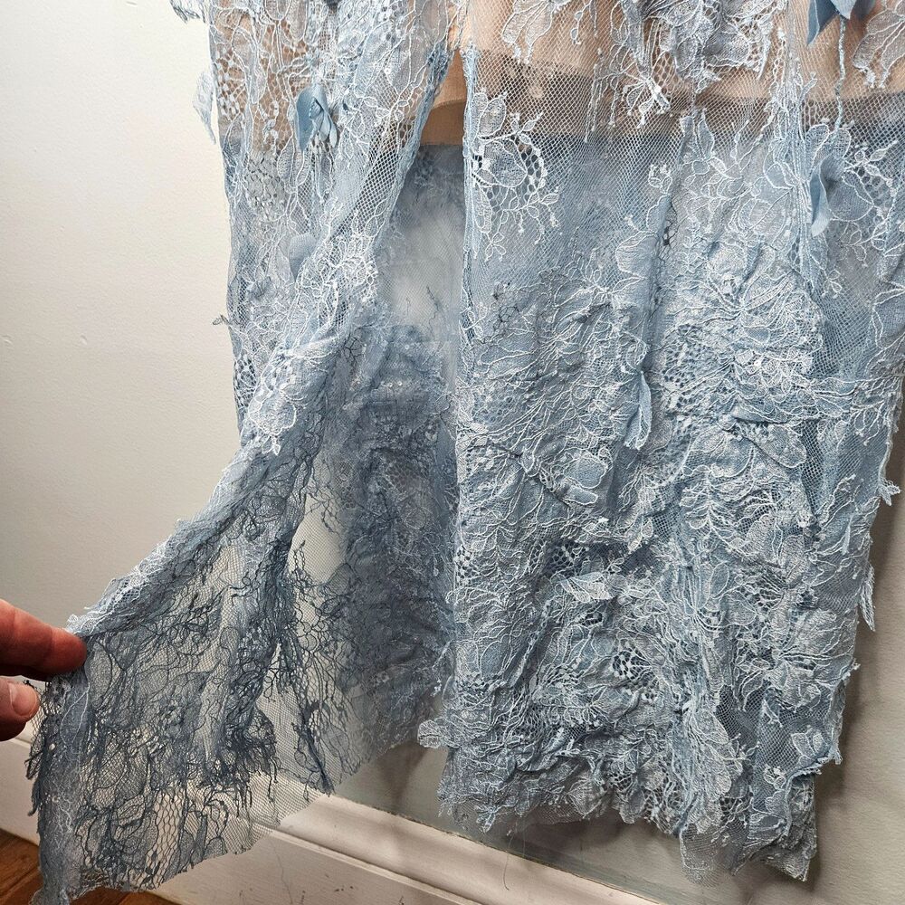 Blue Beaded Lace Midi Dress - Picture 8 of 14